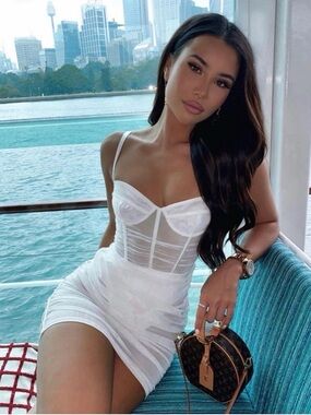 Leau Miami Mesh Corset Mini Dress